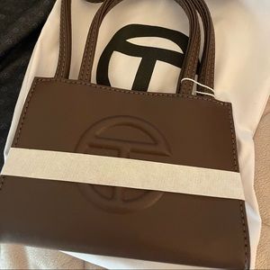 Chocolate mini Telfar bag